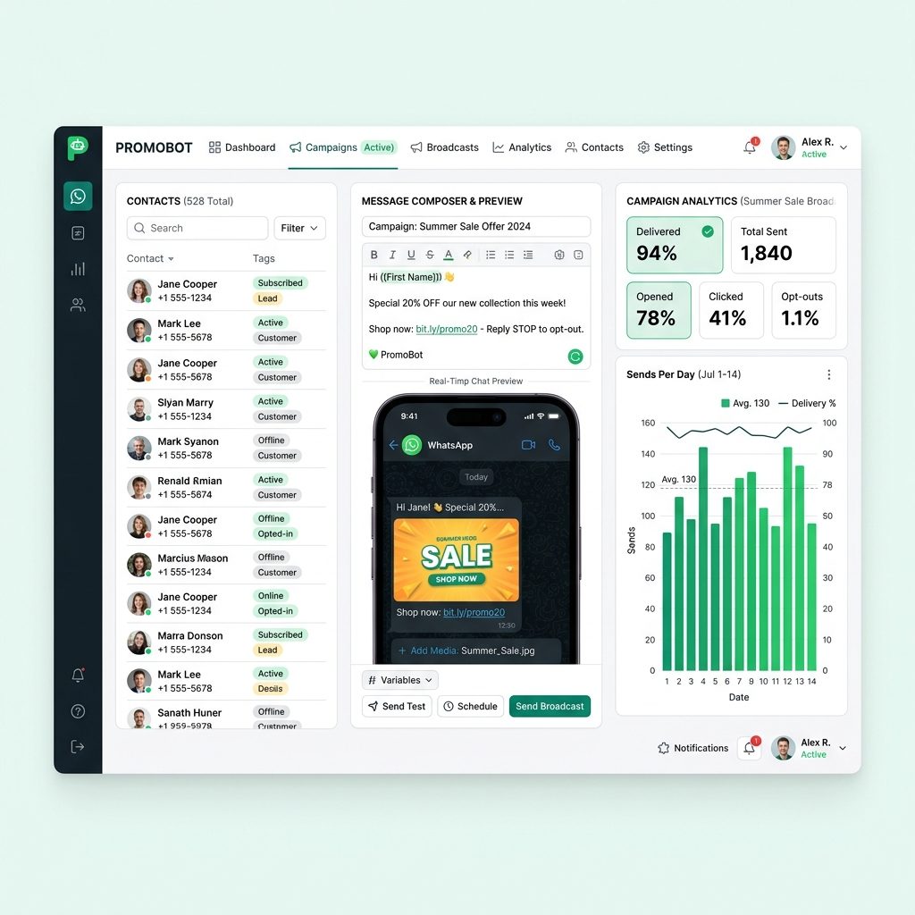 PromoBot WhatsApp Automation Software Screenshot
