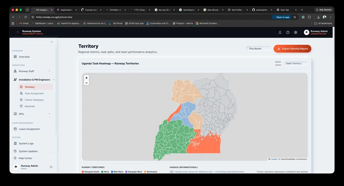 RunwayOS — Field Operations Ticketing Dashboard Screenshot